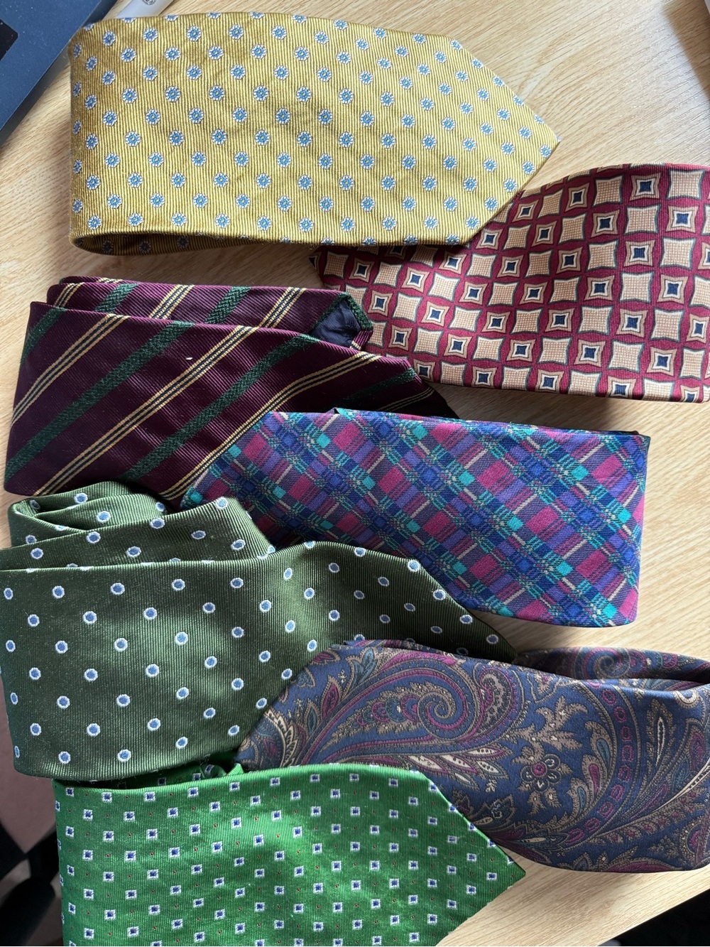 Men's Tie Lot of 7 Silk Brooks Brothers Lauren Ralph Lauren Ermilio VTG